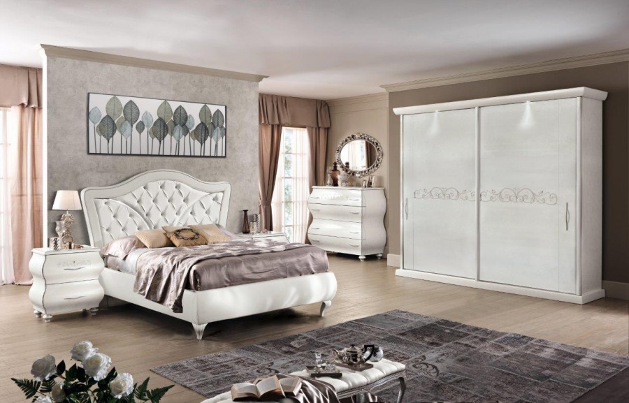 Camera da letto classica Produzione artigianale Modello Venere Bianca
