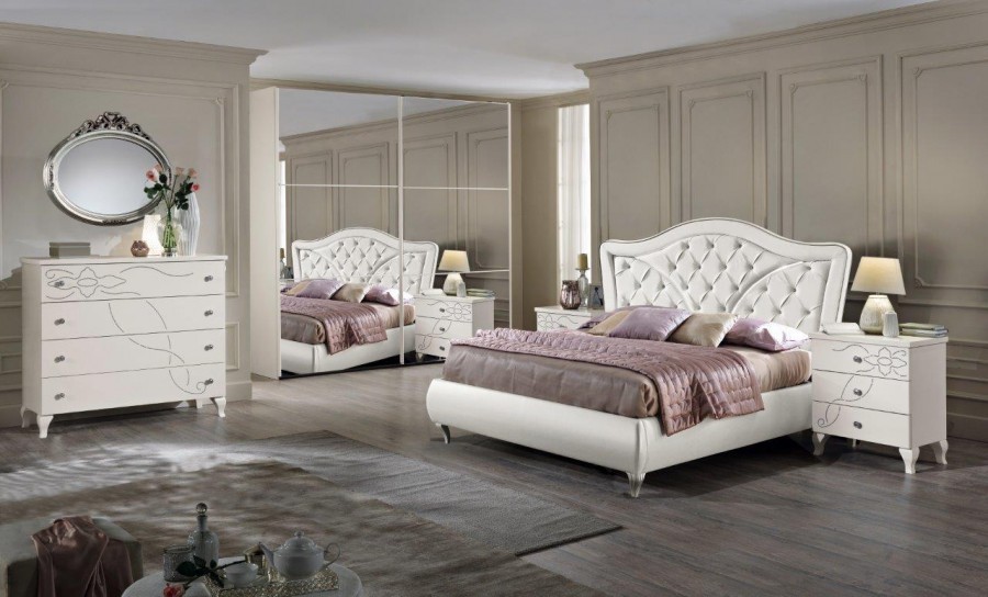 Camera da letto classica Produzione artigianale Modello Matisse Bianco