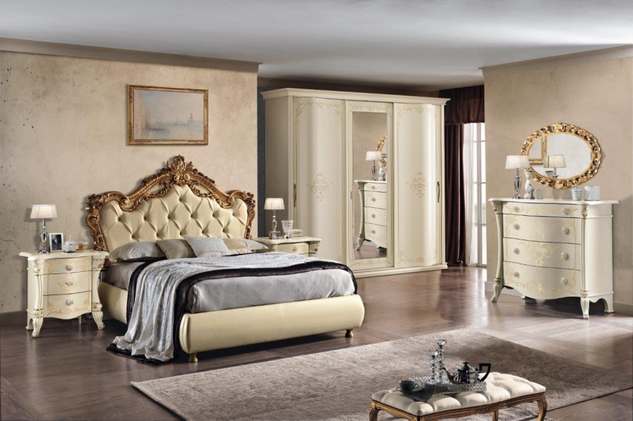 Camera da letto classica Produzione artigianale Modello Minerva Parigi