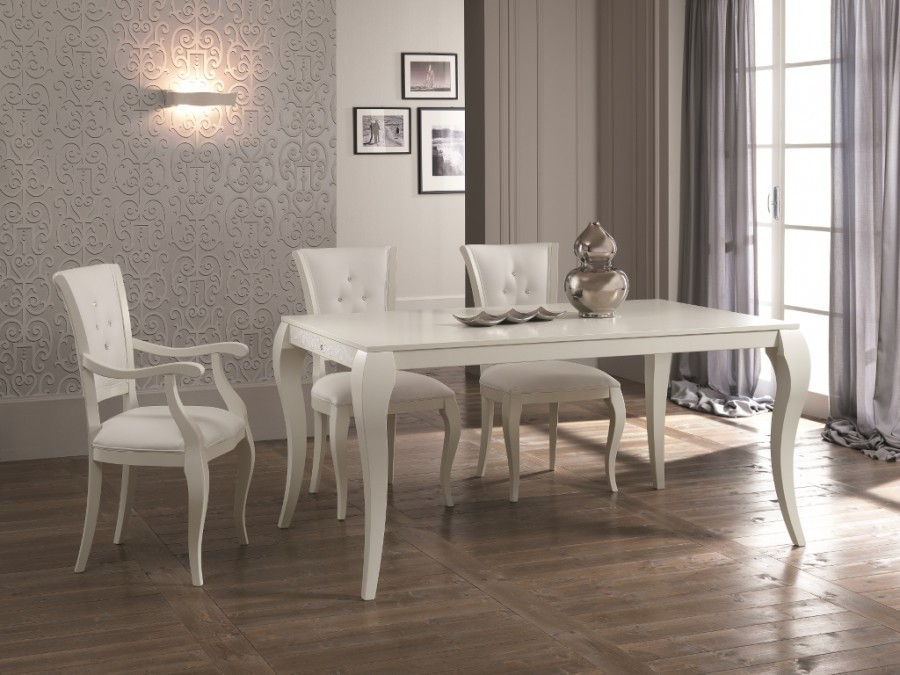 Tavolo e sedia classici Produzione artigianale Tavolo Bianco