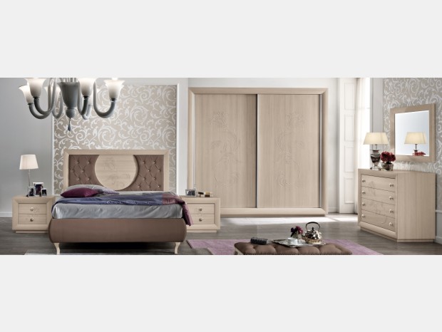 Camera da letto classica Produzione artigianale Modello Louise Rovere Tortora